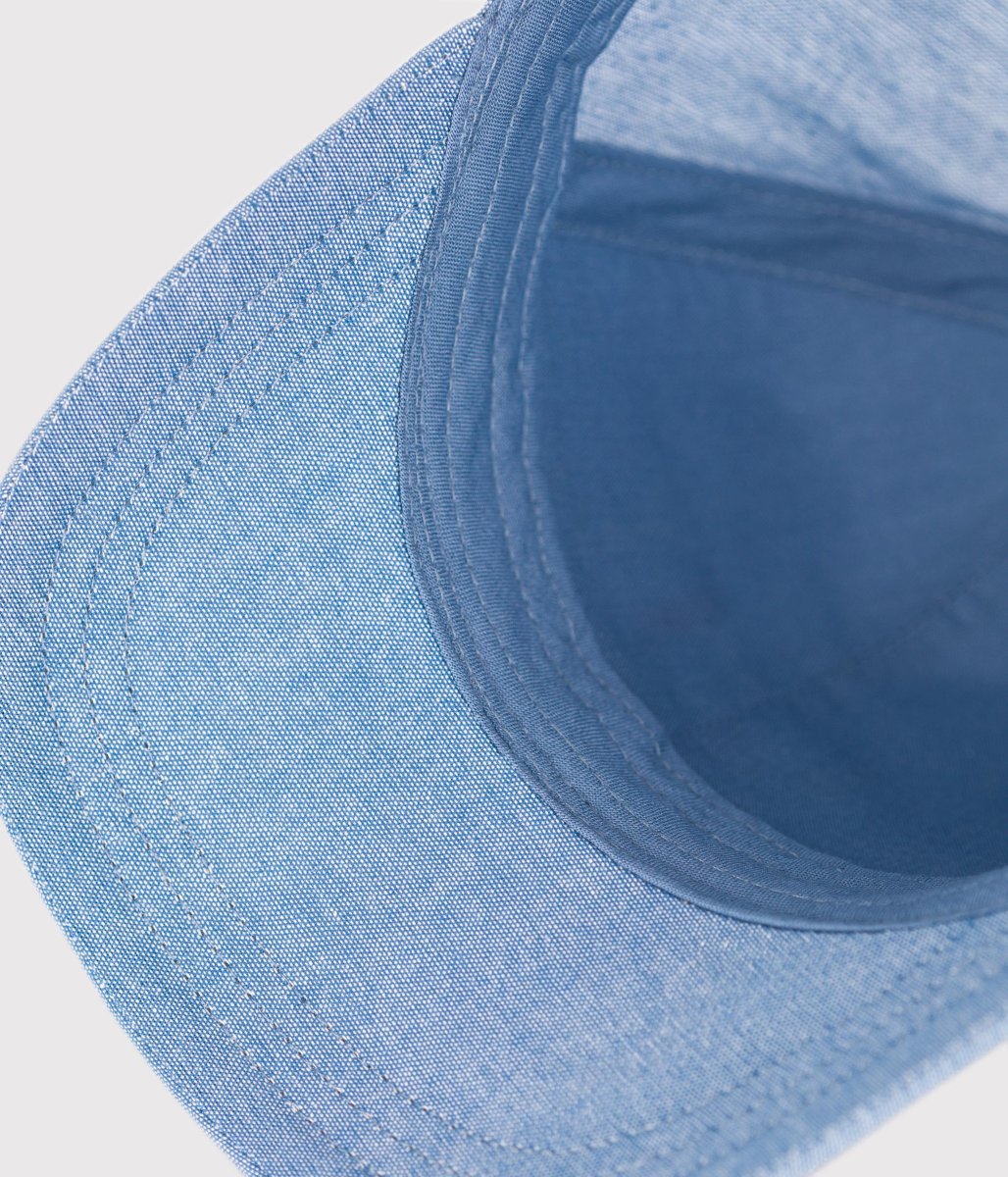 Cappellino con visiera e logo Petit Bateau in denim bambino - immagine 3