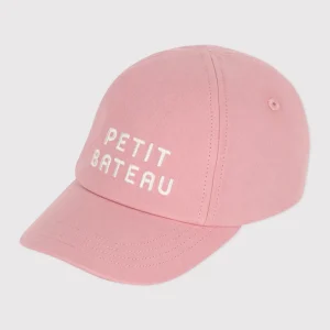 Cappellino con visiera e logo petit bateau rosa
