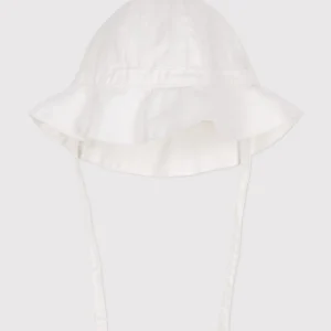 Cappellino in popeline tinta unita per neonata