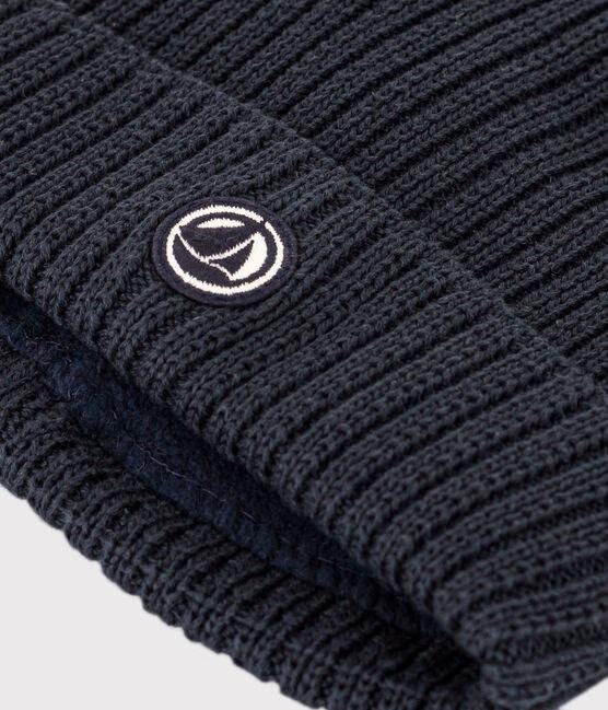 Cappello in maglia foderata in pile blu - immagine 3