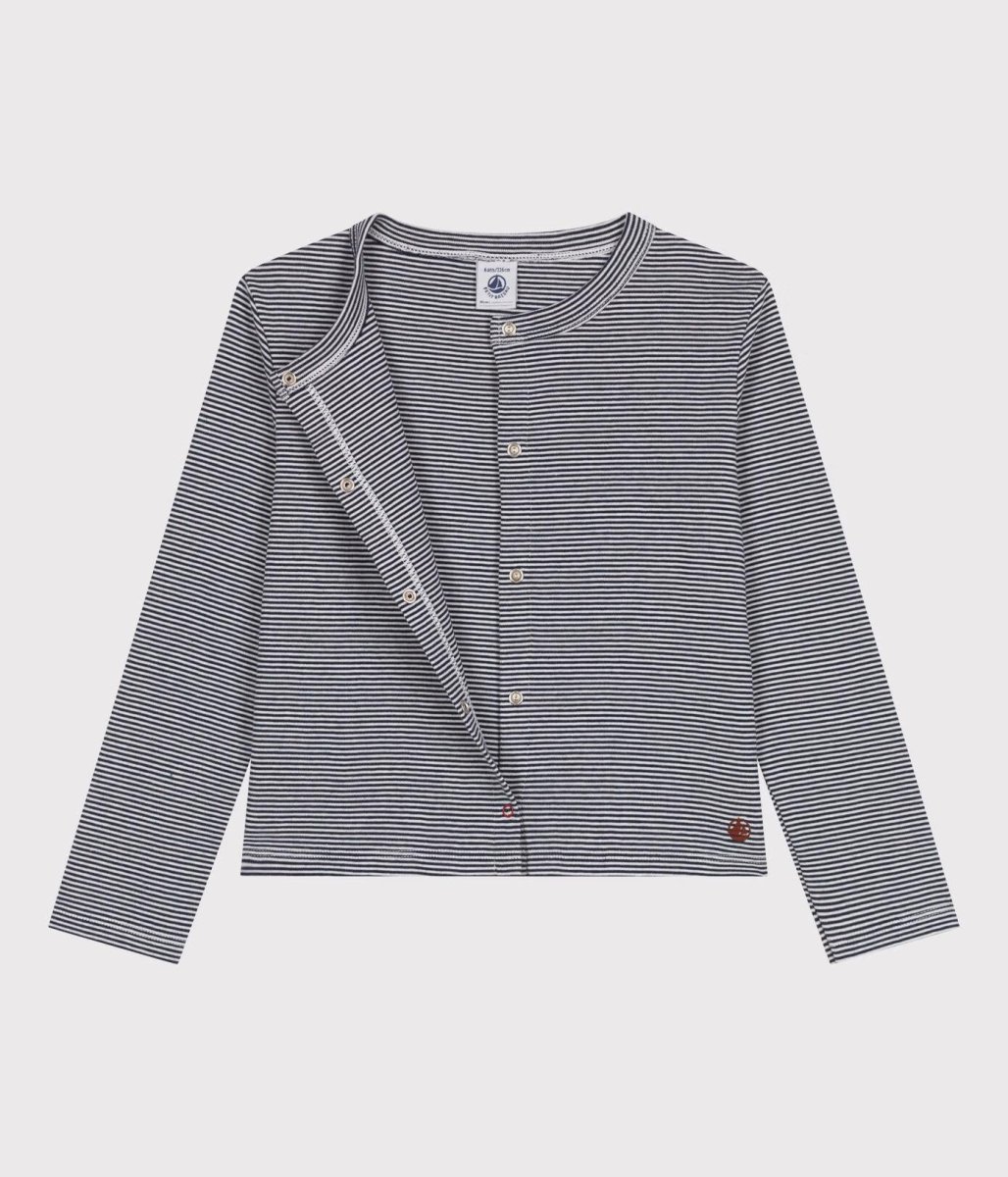 Cardigan in cotone a righe bambina - immagine 4