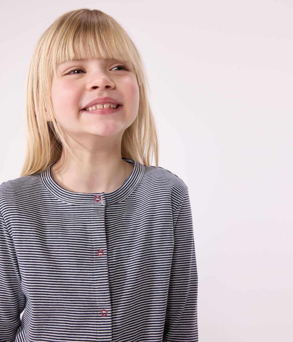 Cardigan in cotone a righe bambina - immagine 7