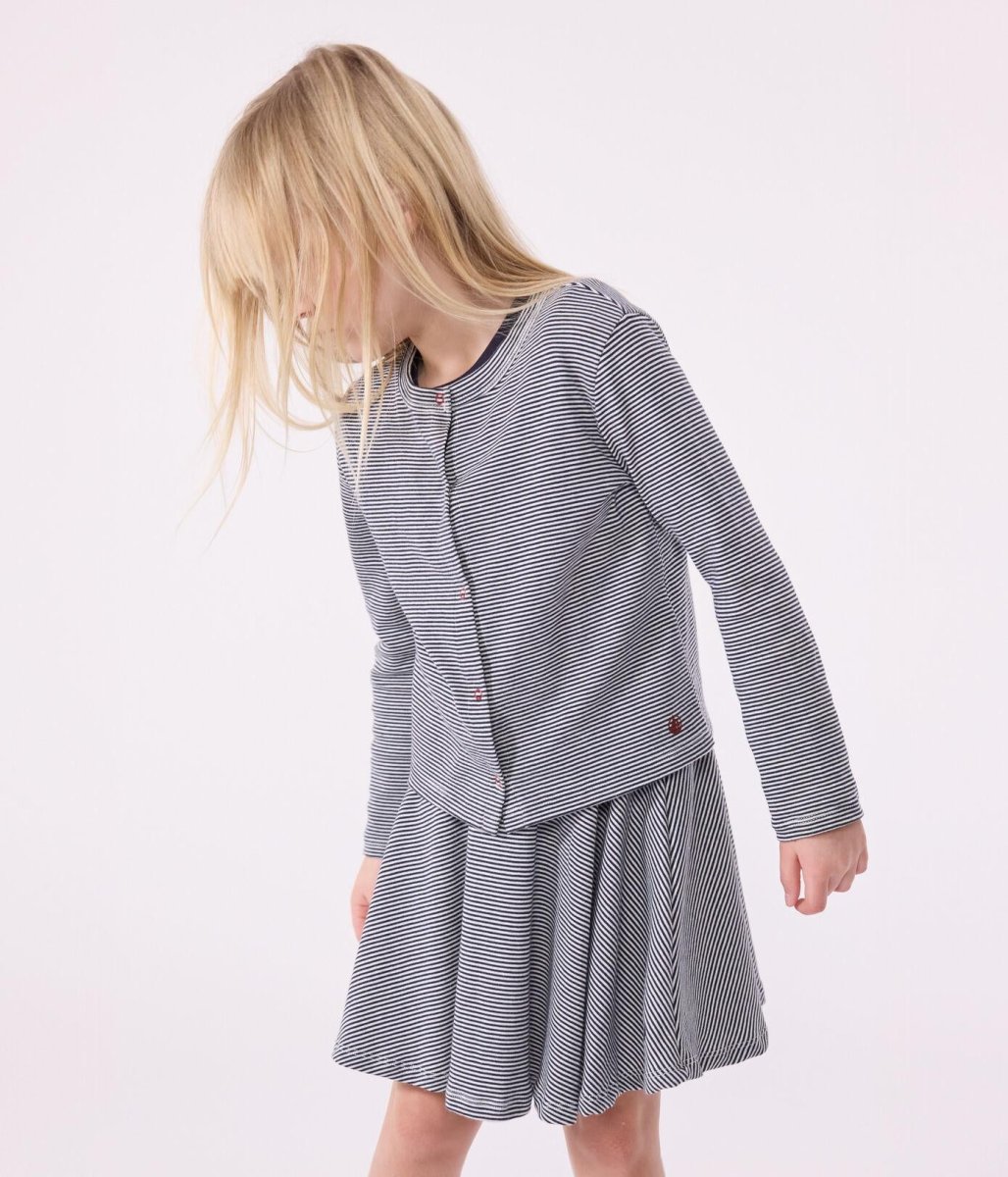 Cardigan in cotone a righe bambina - immagine 5