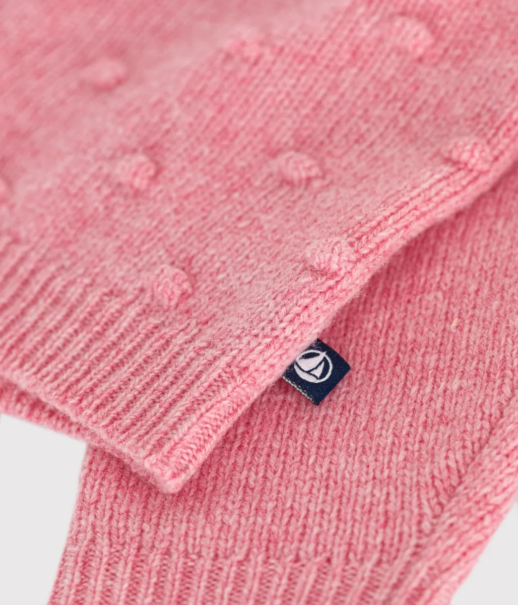 Cardigan in maglia misto lana rosa - immagine 5