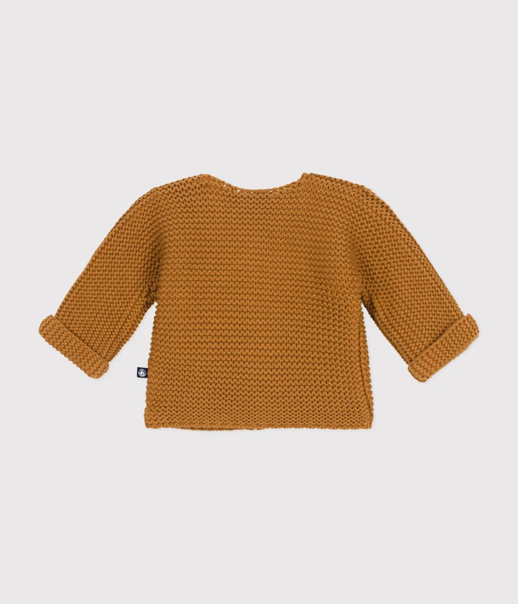 Cardigan in tricot a punto legaccio senape - immagine 3