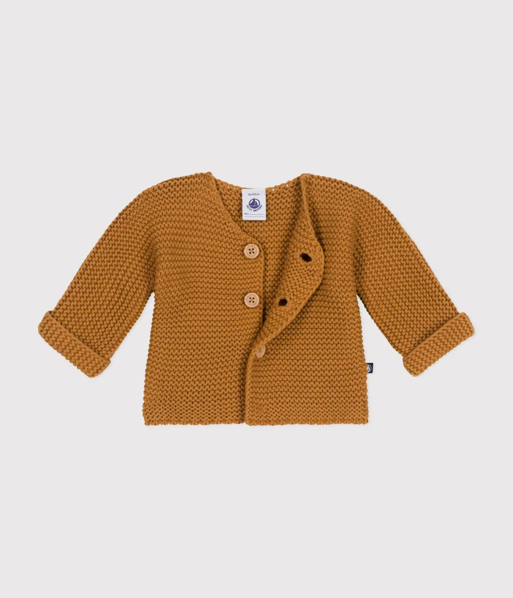 Cardigan in tricot a punto legaccio senape - immagine 4