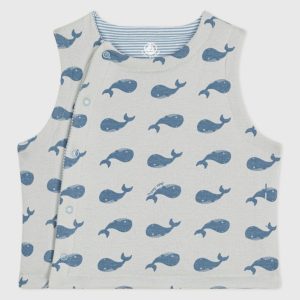 Cardigan senza maniche double face