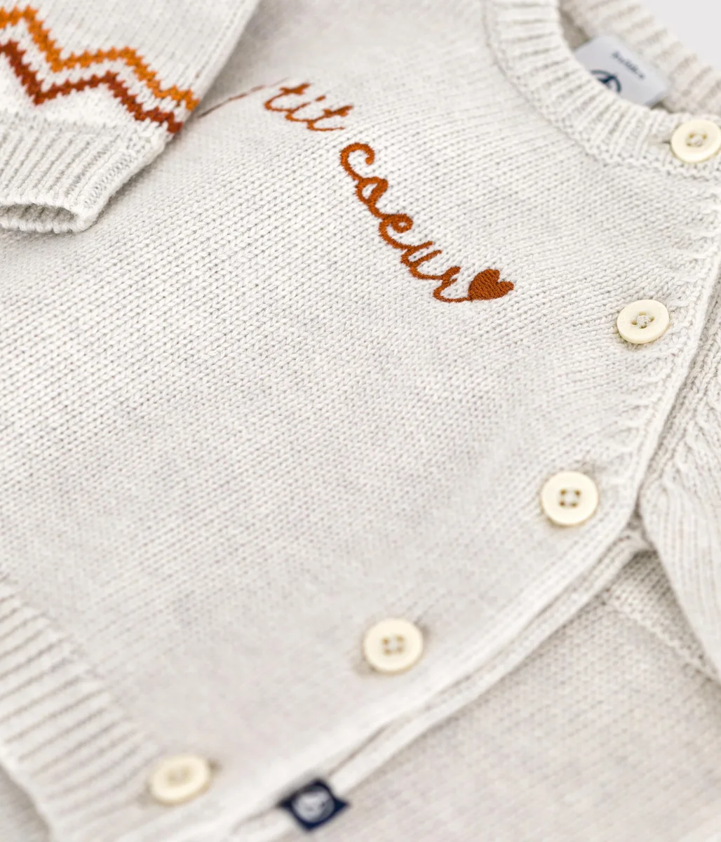 Completo 2 pezzi in maglia con stampa P'tit Cœur neonato - immagine 3