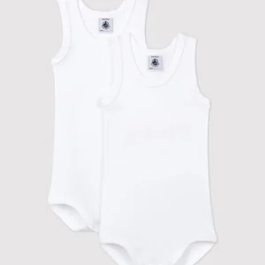 Confezione Da 2 Body Bianchi senza maniche Bebè