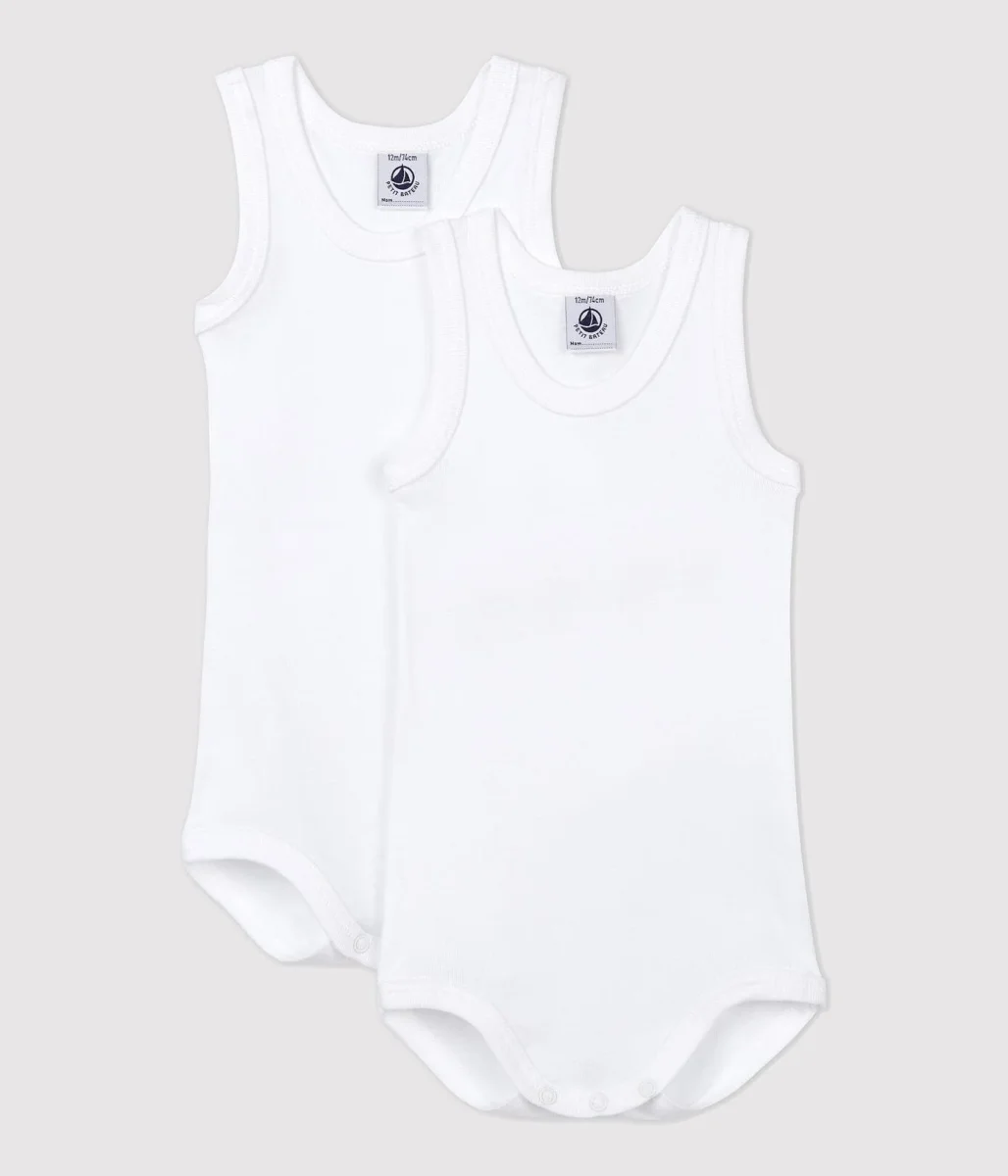Confezione Da 2 Body Bianchi senza maniche Bebè - immagine 5