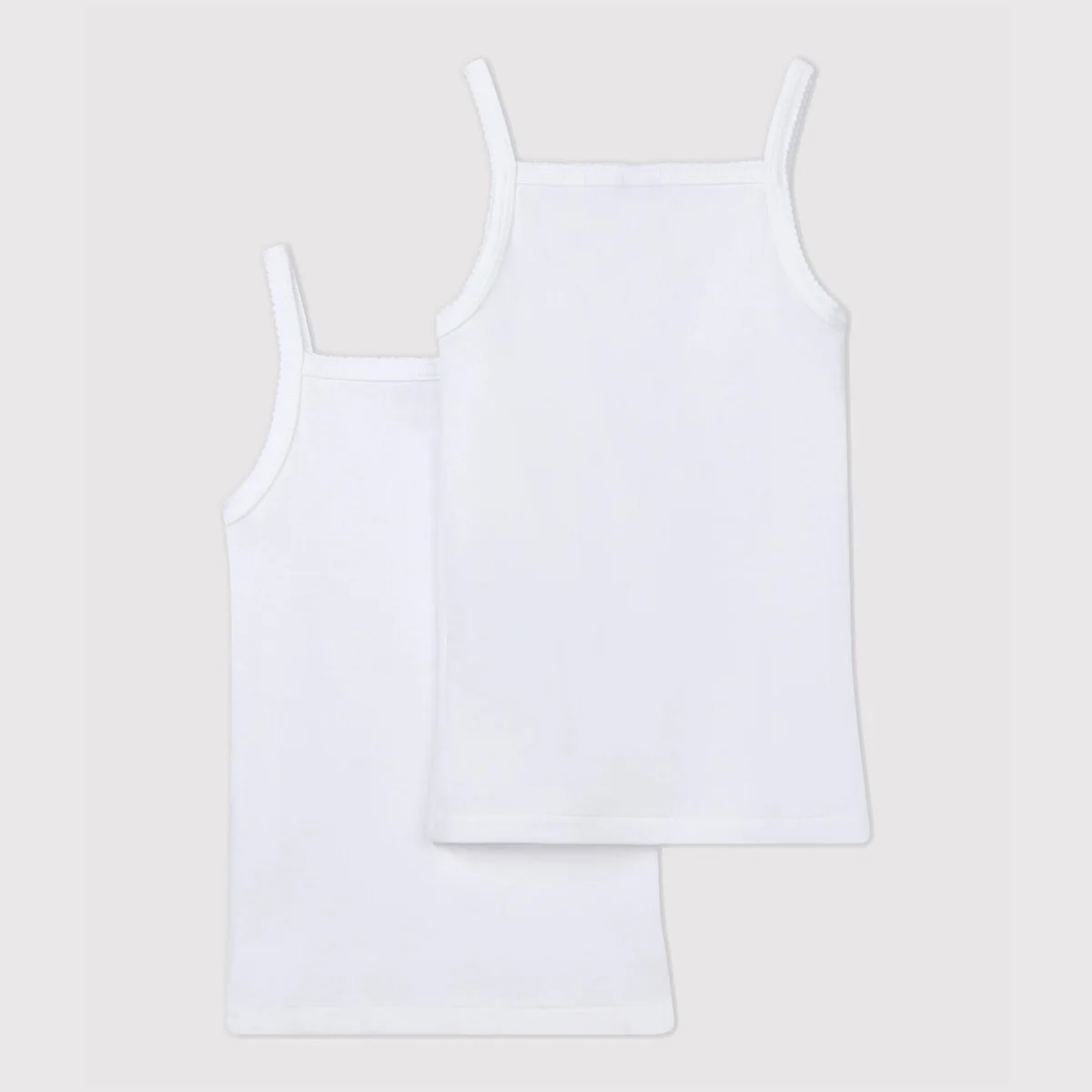 Confezione Da 2 Canottiere Con Spalline Bianche Bambina - immagine 3