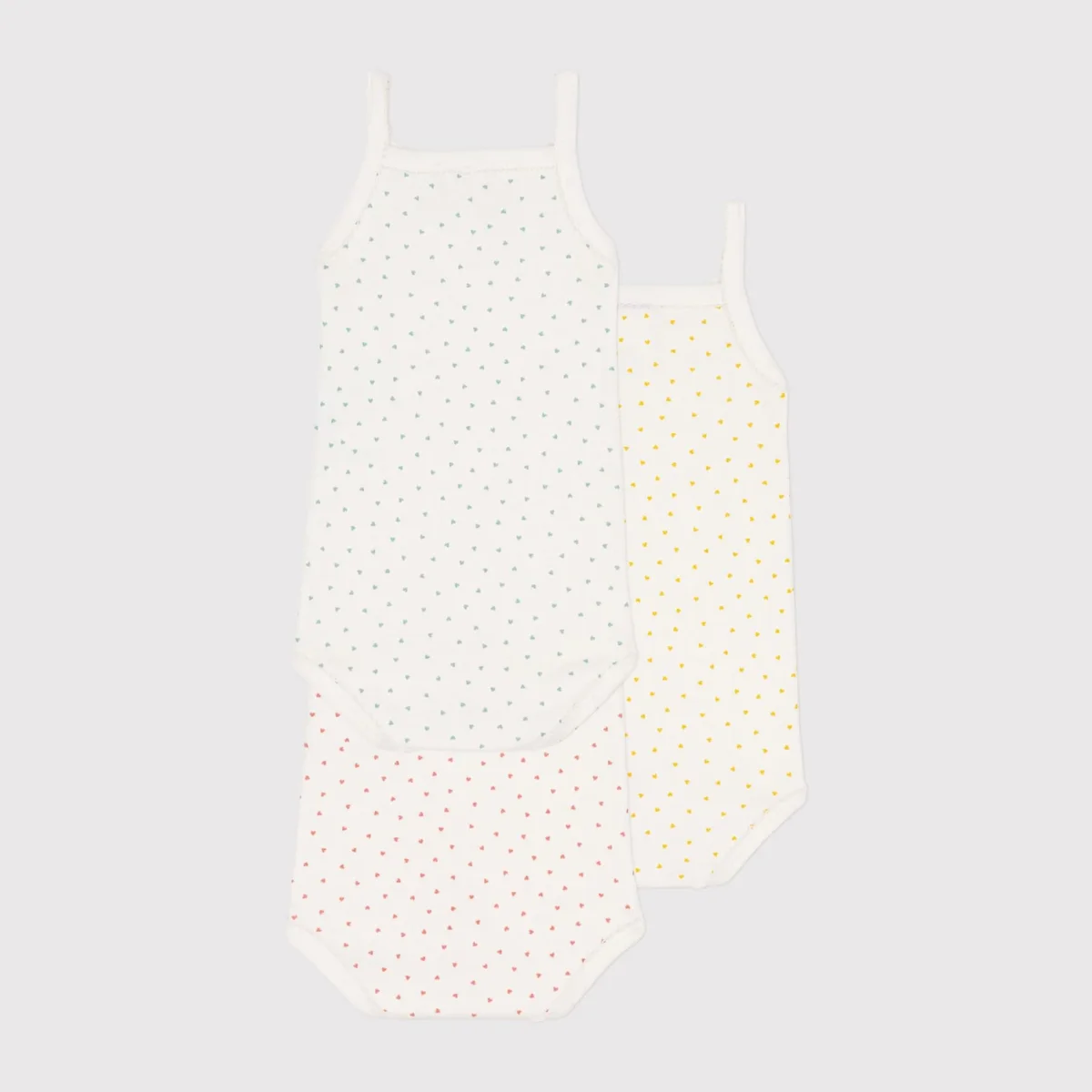 Confezione Da 3 Body A Cuori Con Spalline In Cotone - immagine 3