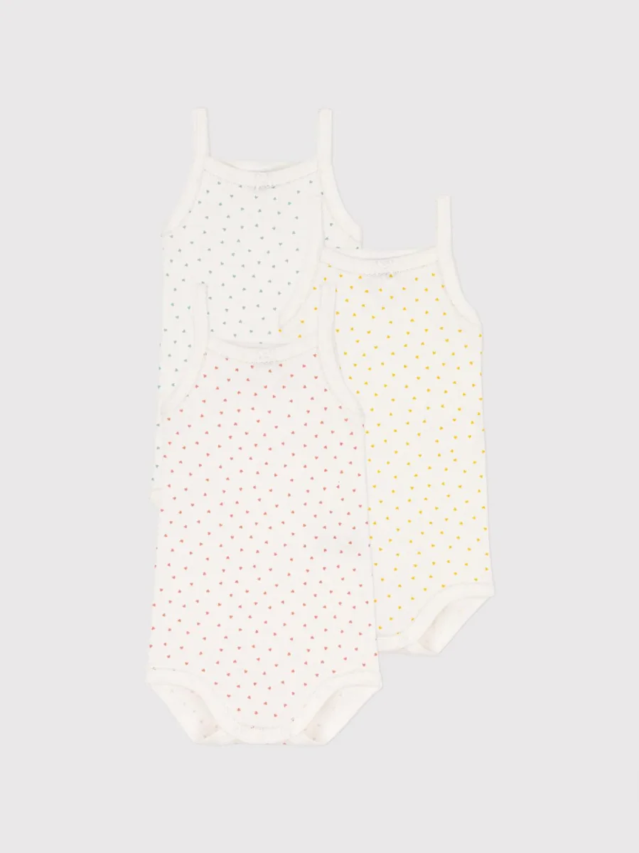 Confezione Da 3 Body A Cuori Con Spalline In Cotone