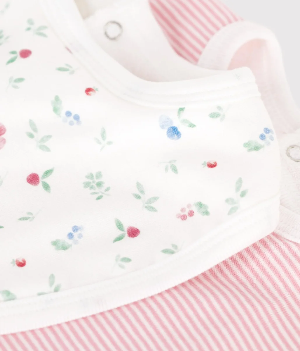 Confezione da 2 bavaglini in cotone con stampa neonato - immagine 4