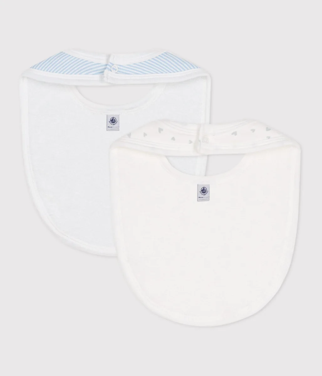 Confezione da 2 bavaglini in cotone con stampa neonato - immagine 3