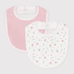 Confezione da 2 bavaglini in cotone con stampa neonato