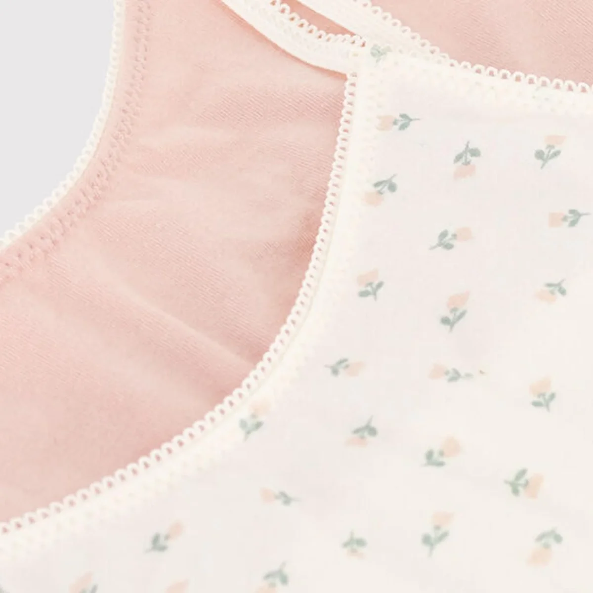 Confezione da 2 brassière ragazza in cotone ed elastam a fiori - immagine 4