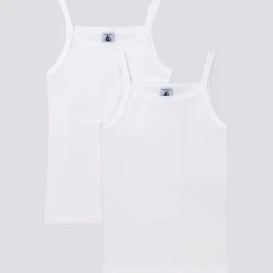 Confezione da 2 canottiere con spalline bianche bambina