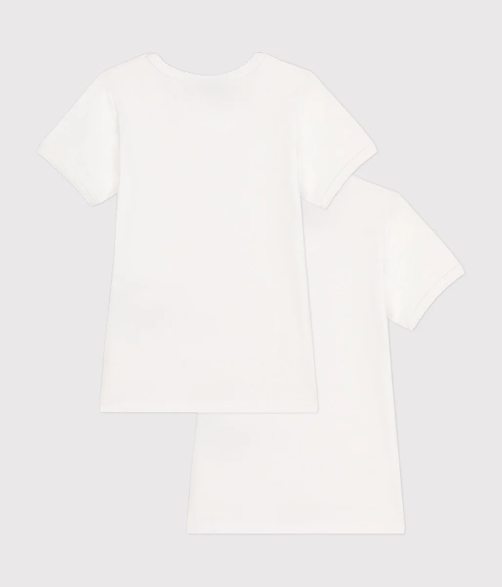 Confezione da 2 t-shirt bianche manica corta bambina - immagine 3