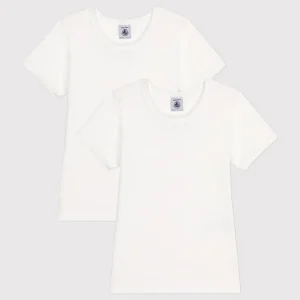Confezione da 2 t-shirt bianche manica corta bambina