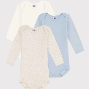 Confezione da 3 body a maniche lunghe tinta unita in cotone