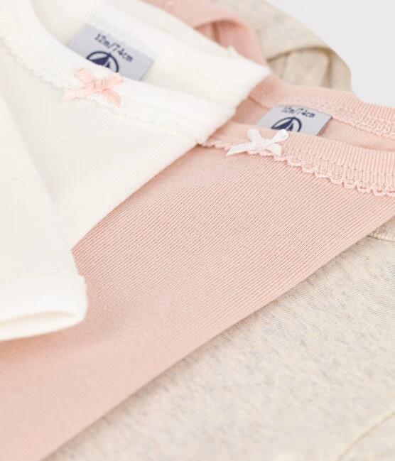 Confezione da 3 body a tinta unita a maniche lunghe in cotone - immagine 4