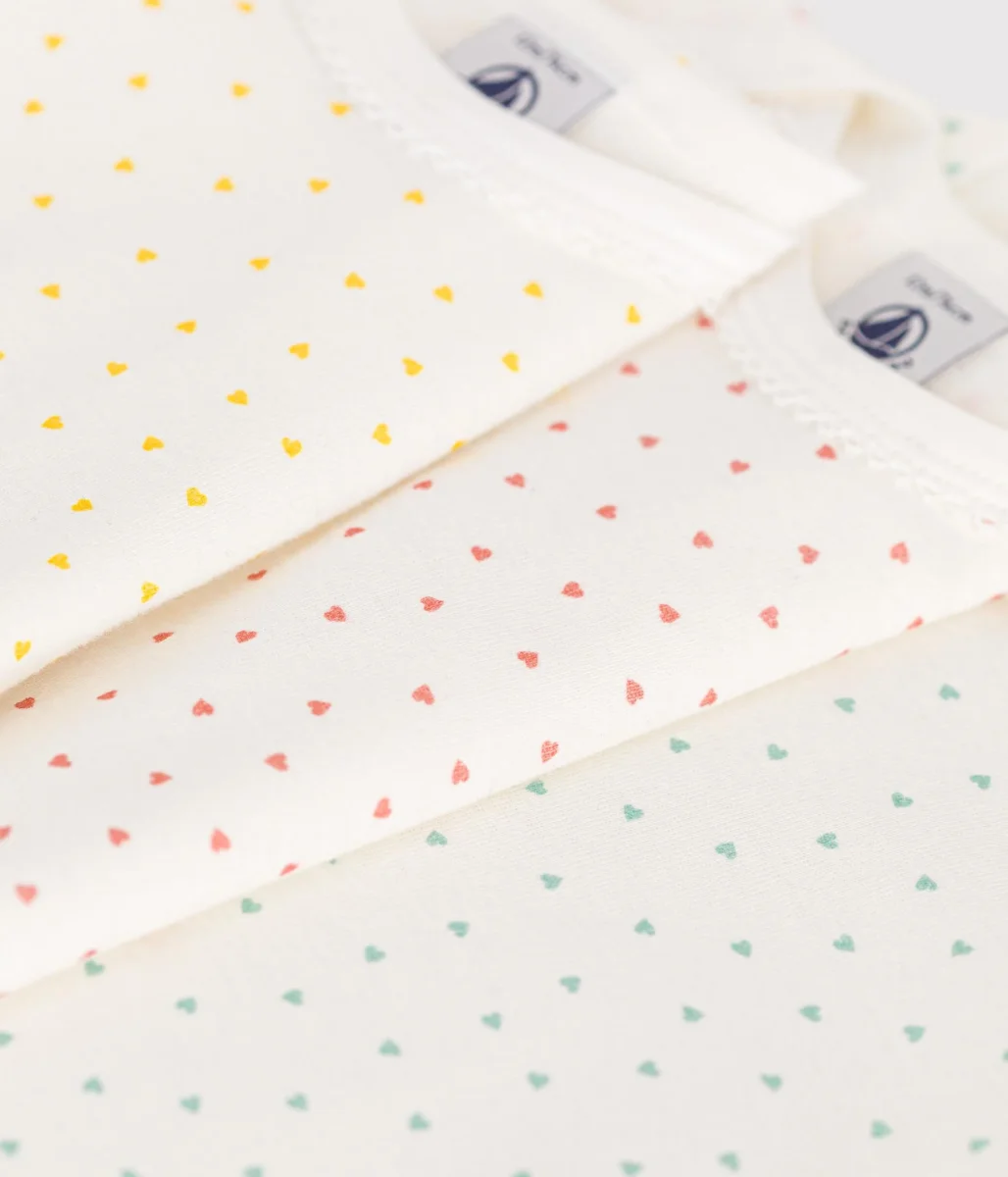 Confezione da 3 body bianchi stampa cuoria maniche lunghe - immagine 4