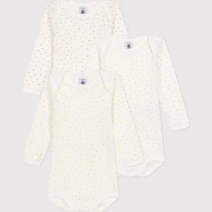 Confezione da 3 body bianchi stampa cuoria maniche lunghe