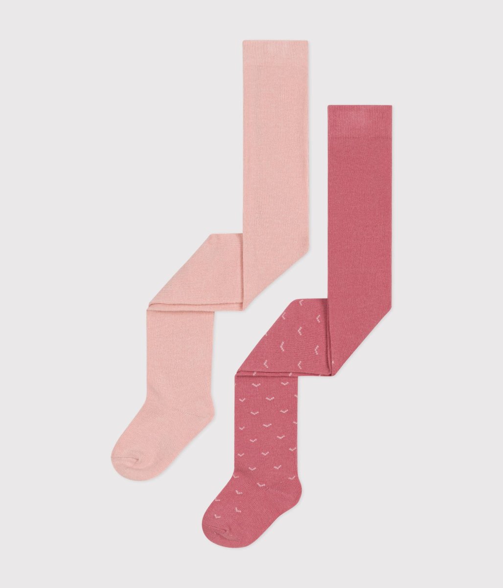 Confezione da due paia di collant rosa in maglia