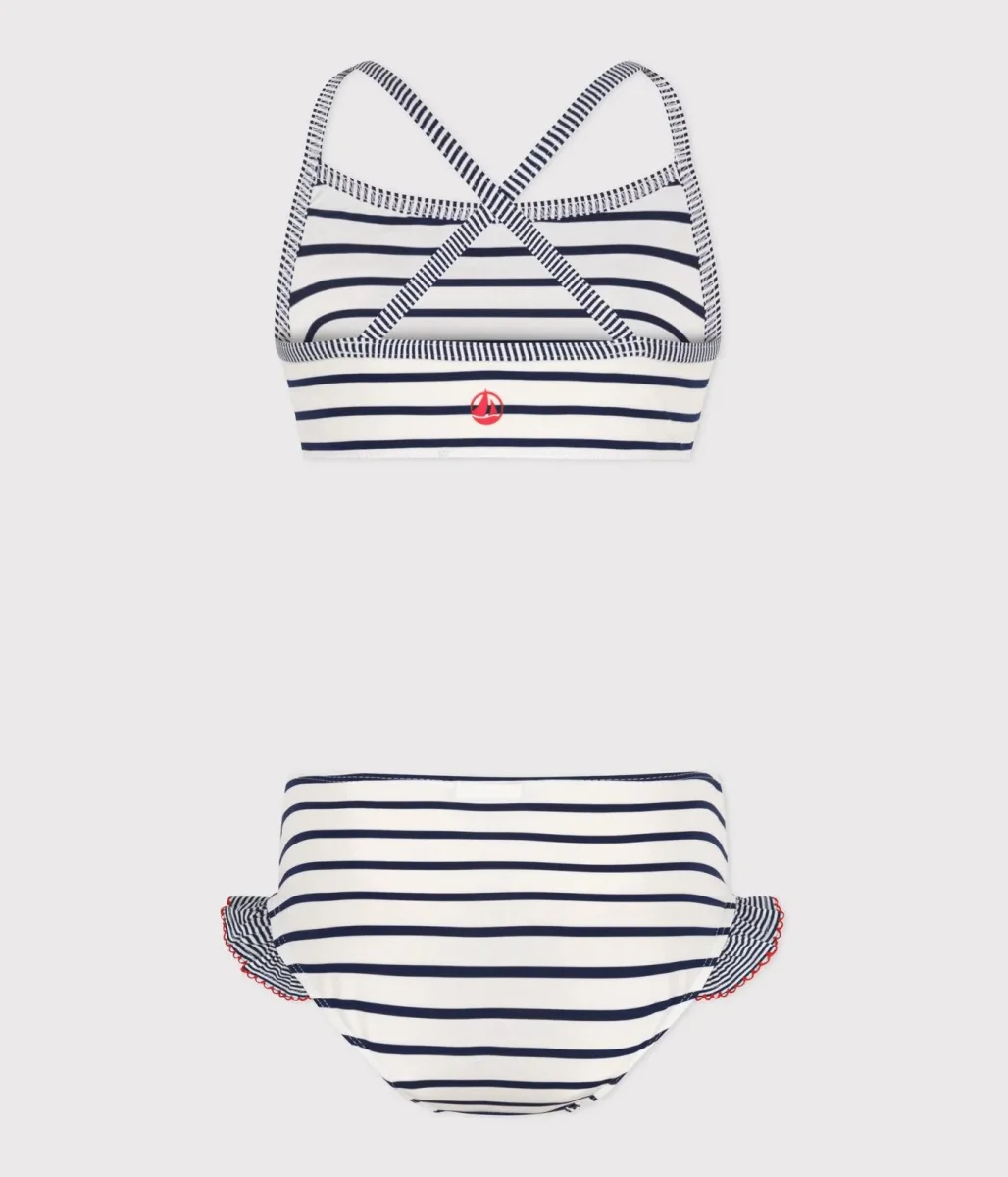 Costume da bagno a 2 pezzi a righe bambina - immagine 3