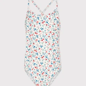 Costume da bagno intero a fiori bambina