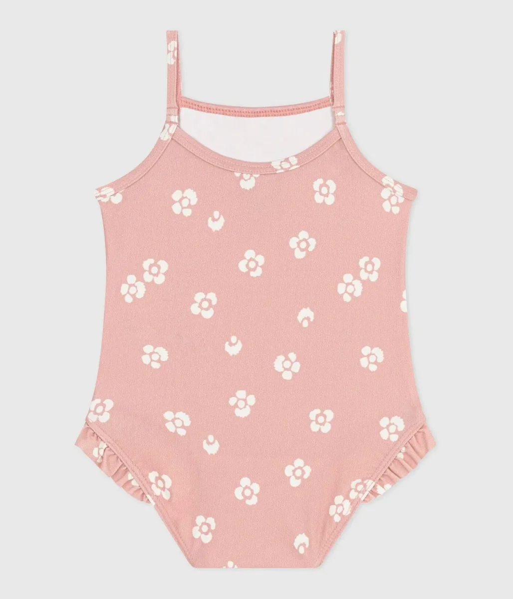 Costume da bagno intero con stampa floreale e volant neonato - immagine 4