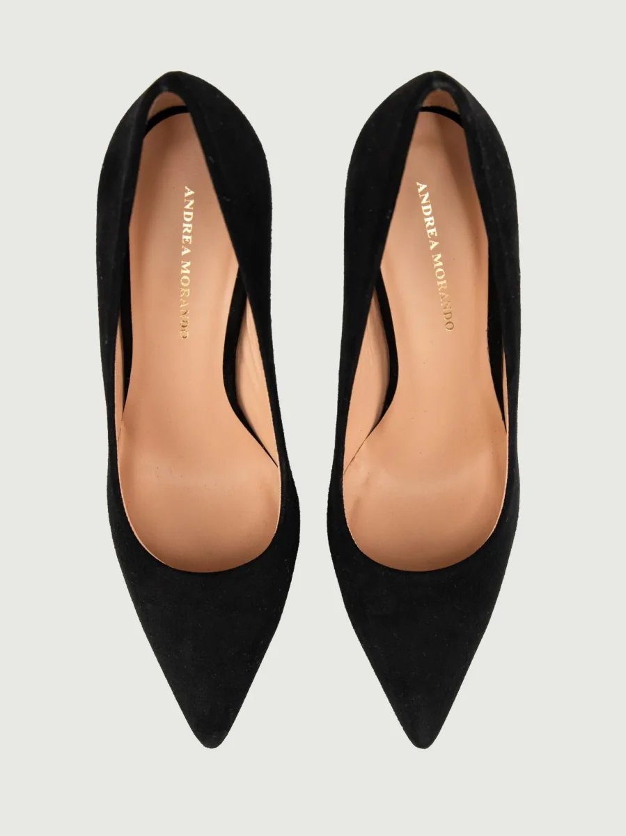 DÉCOLLETÉ IN PELLE SCAMOSCIATA NERA - immagine 5