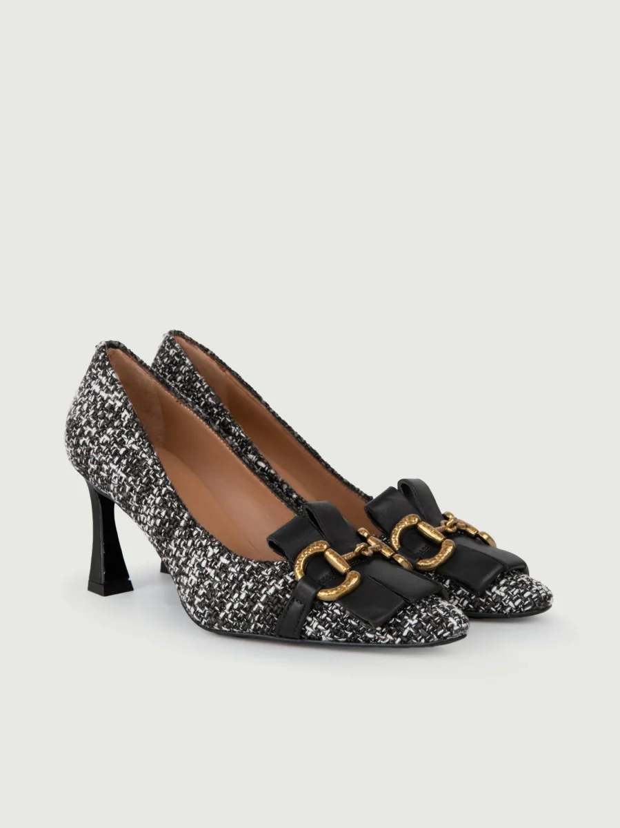 DÉCOLLETÉ' IN TWEED NERO CON MORSETTO - immagine 3