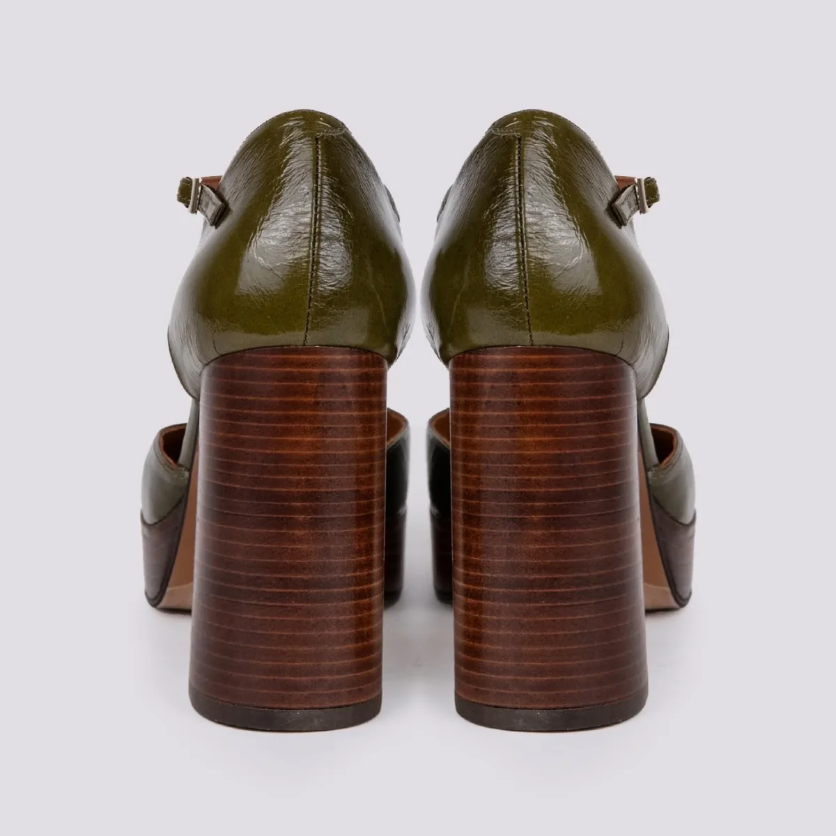 DECOLLETE CON CINTURINO ALLA CAVIGLIA IN VERNICE VERDE - immagine 4