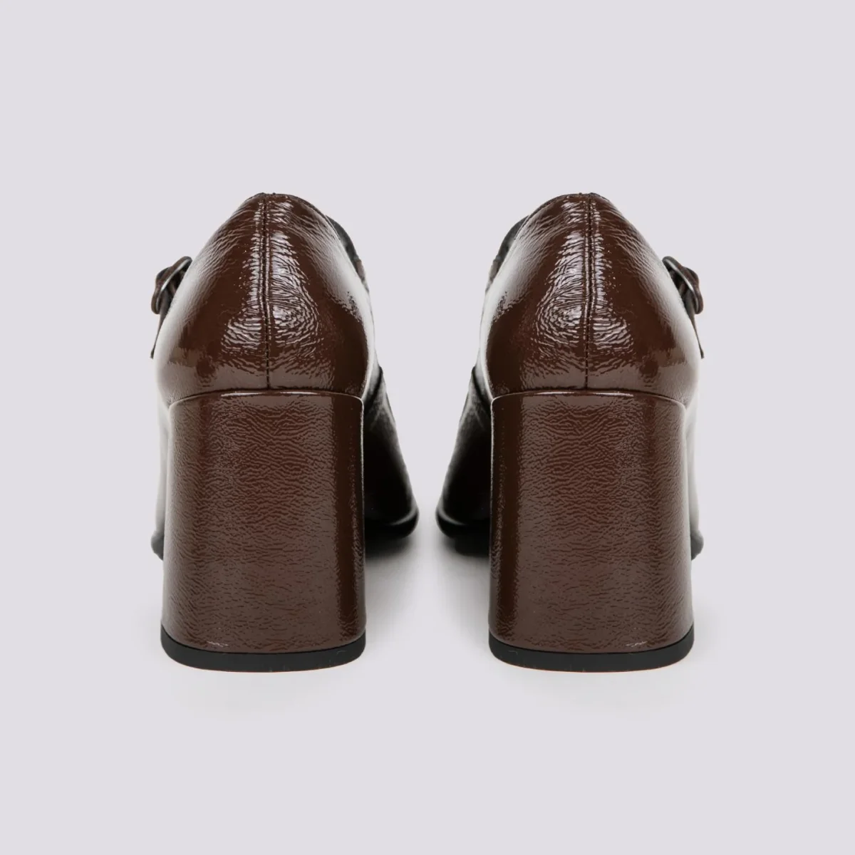 DECOLLETE CON CINTURINO IN NAPLAK MARRONE - immagine 4