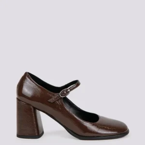 DECOLLETE CON CINTURINO IN NAPLAK MARRONE