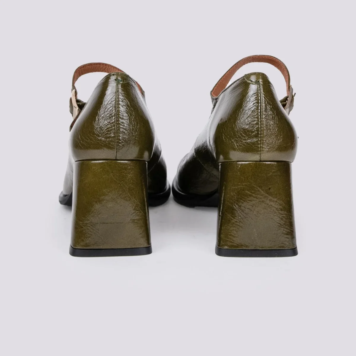 DECOLLETE CON PUNTA SQUADRATA IN VERNICE VERDE - immagine 4