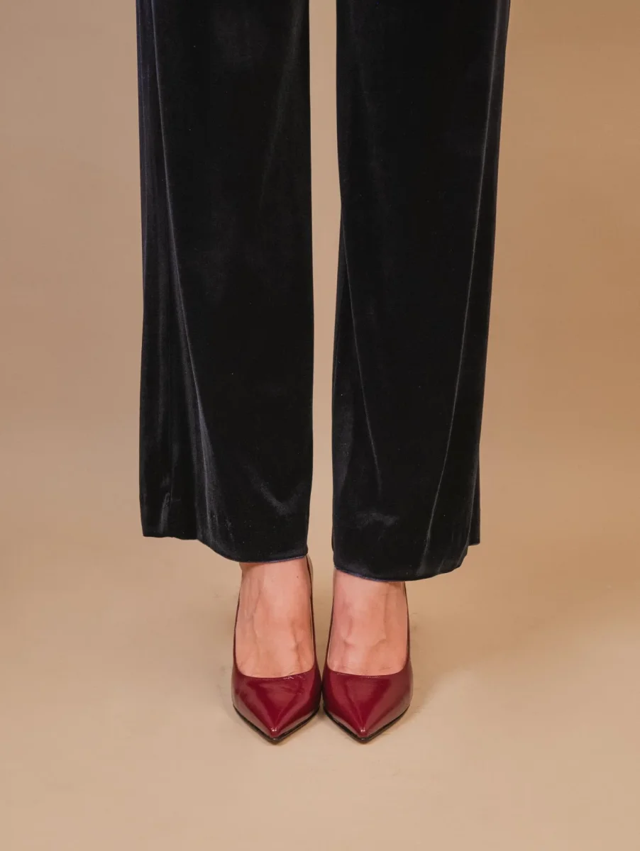 DECOLLETE CON TACCO A ROCCHETTO IN VERNICE BORDEAUX - immagine 6