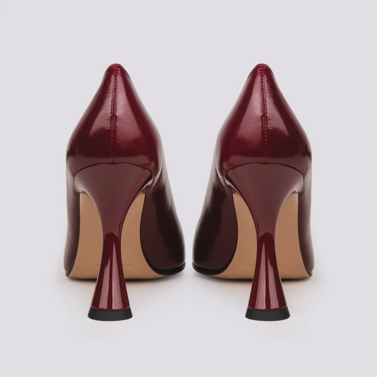 DECOLLETE CON TACCO A ROCCHETTO IN VERNICE BORDEAUX - immagine 5