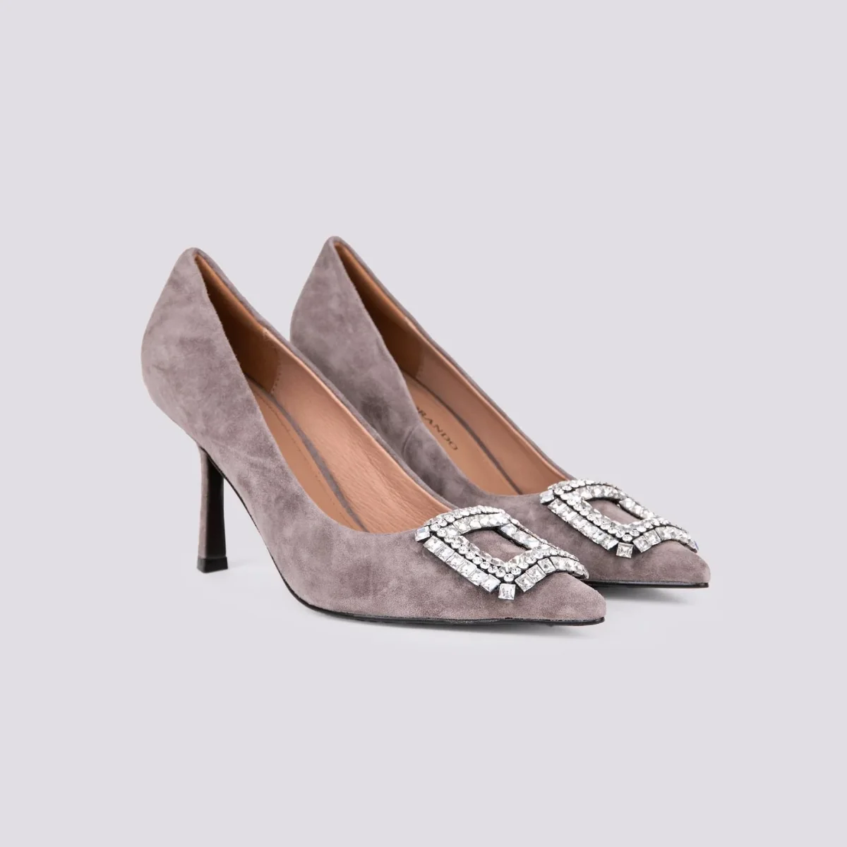 DECOLLETE GIOIELLO IN CAMOSCIO GRIGIO - immagine 3