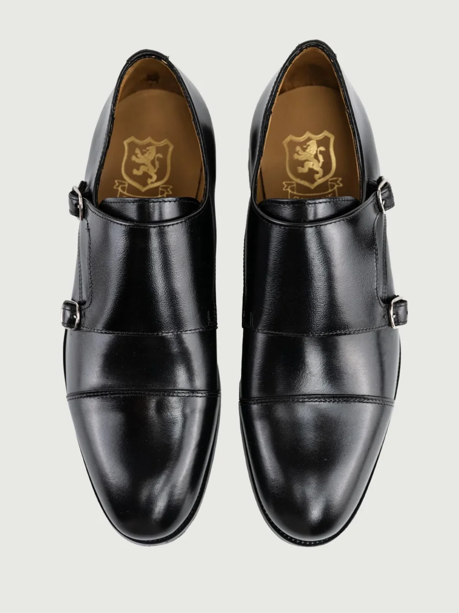 DOPPIA FIBBIA IN PELLE NERA - immagine 5