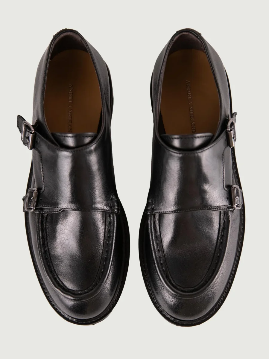 DOPPIA FIBBIA IN PELLE NERA - immagine 5