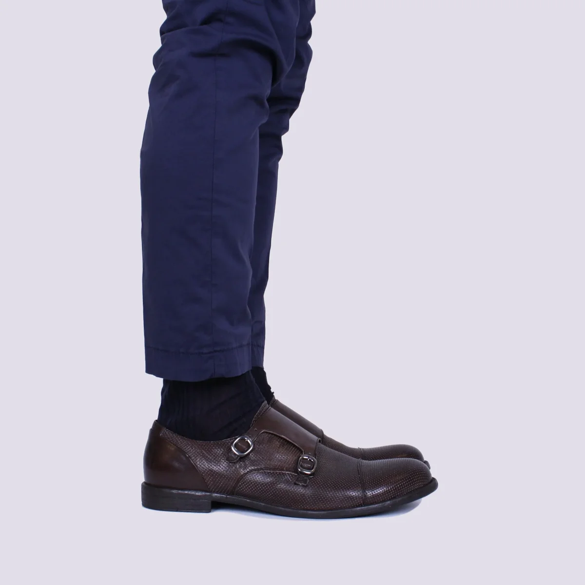 DOPPIA FIBBIA IN PELLE TRAFORATA - immagine 6