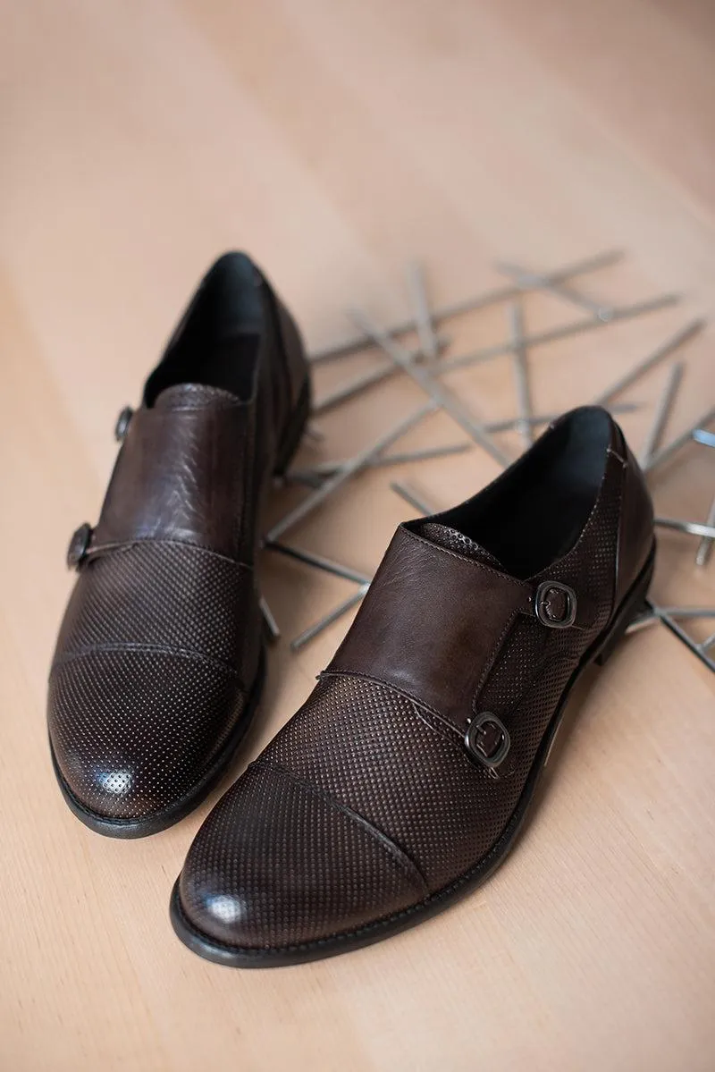 DOPPIA FIBBIA IN PELLE TRAFORATA - immagine 3