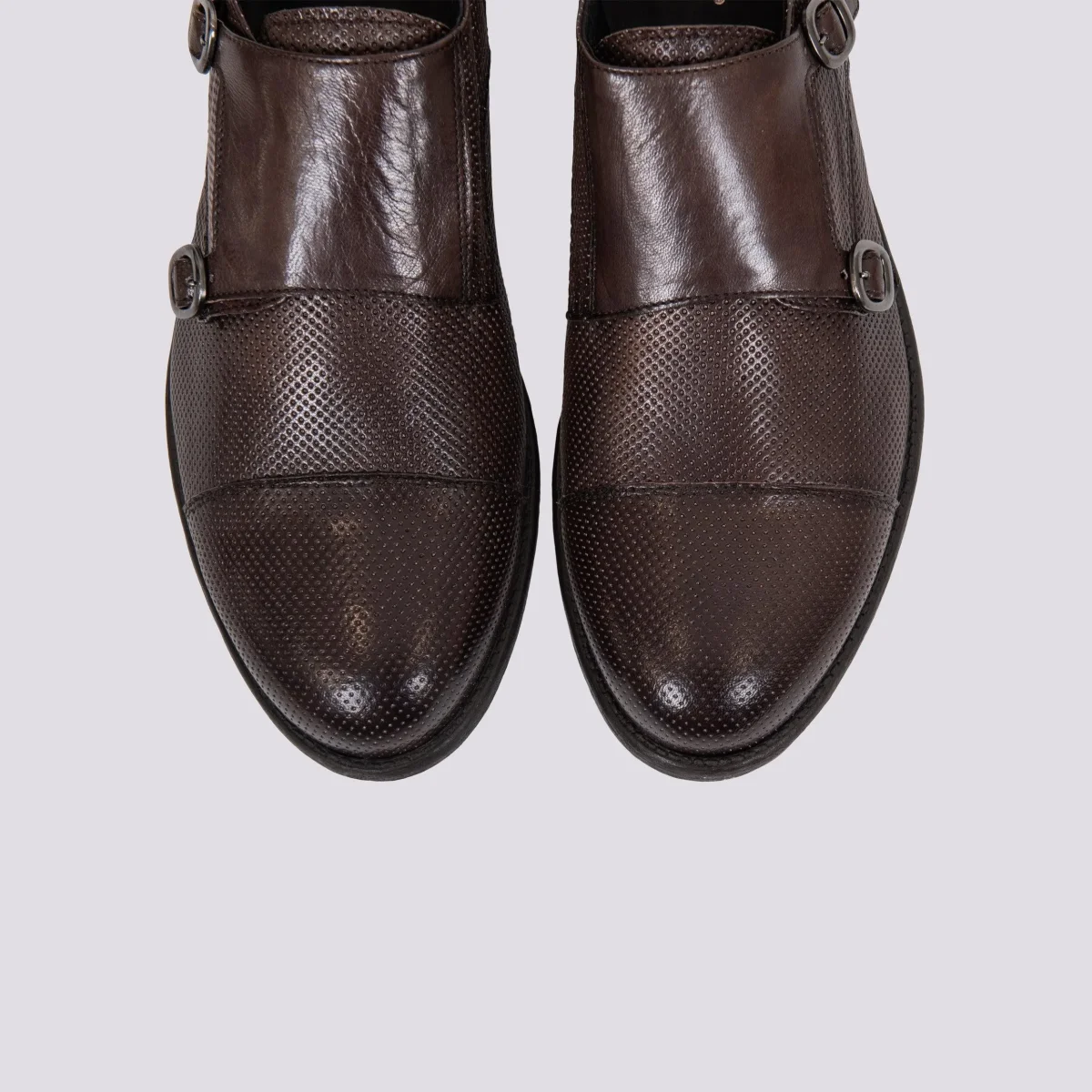 DOPPIA FIBBIA IN PELLE TRAFORATA - immagine 5