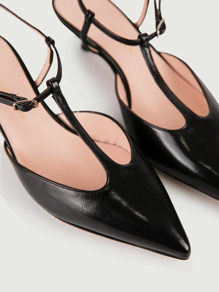 Décolleté con cinturino nera - immagine 6