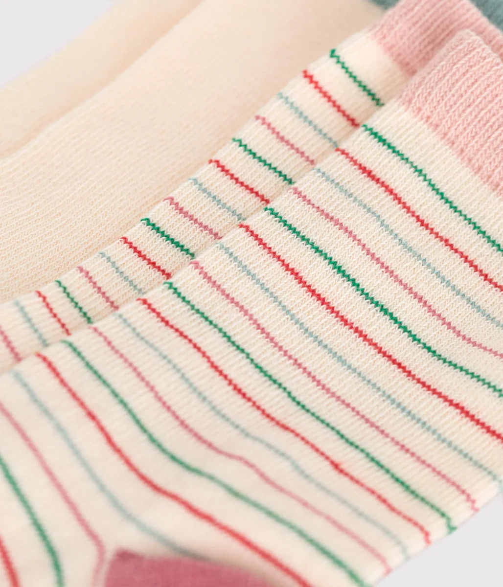 Due paia di calze in cotone a righe bambina - immagine 3