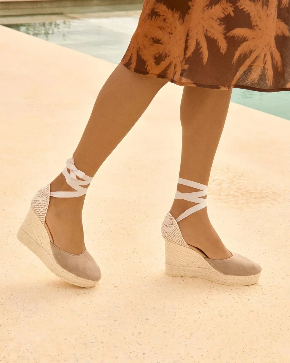 ESPADRILLAS ALTE SCAMOSCIATE TAUPE - immagine 3