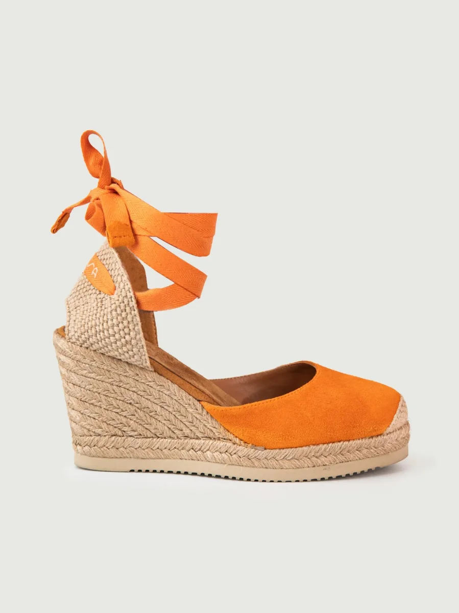 ESPADRILLAS SCAMOSCIATA ARANCIO CON LACCI